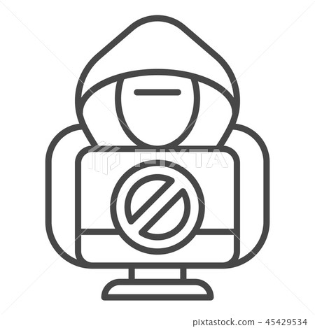 No hacker activity icon, outline style No hacker activity icon, outline style 45429534
