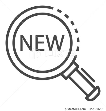 Magnify glass new find icon, outline style 45429645