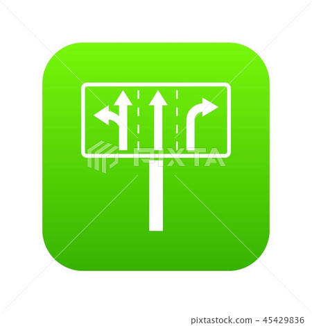 Traffic lanes at crossroads junction icon digital green Traffic lanes at crossroads junction icon digital green 45429836