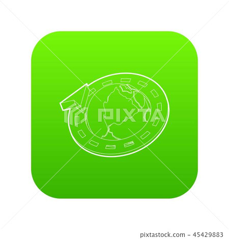 Road around earth globe icon green vector Road around earth globe icon green vector 45429883