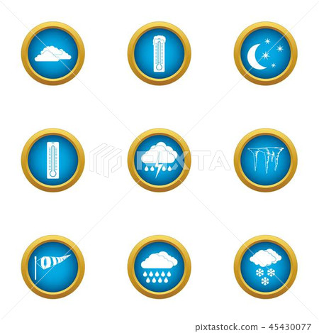 Ambience icons set, flat style 45430077