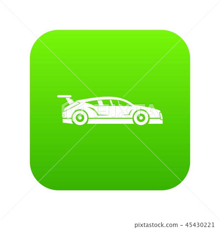 Rally racing car icon digital green - Stock Illustration [45430221] - PIXTA