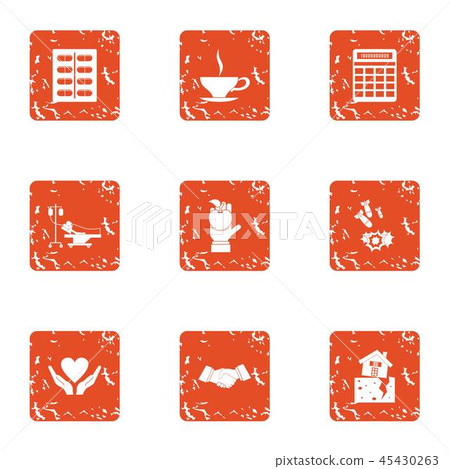 Medical donate icons set, grunge style 45430263