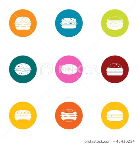 Loaf meat icons set, flat style 45430284