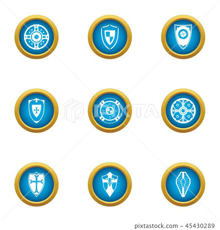 Selfdefence icons set, flat style 45430289