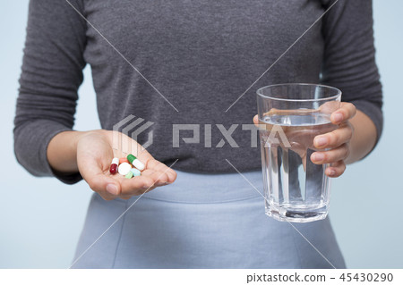 Health care items concept photo. Skin care, medical elements, pharmacy and drug capsule. 161 Health care items concept photo. Skin care, medical elements, pharmacy and drug capsule. 161 45430290