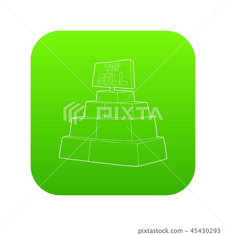 Top sale sign on a podium icon green vector Top sale sign on a podium icon green vector 45430293