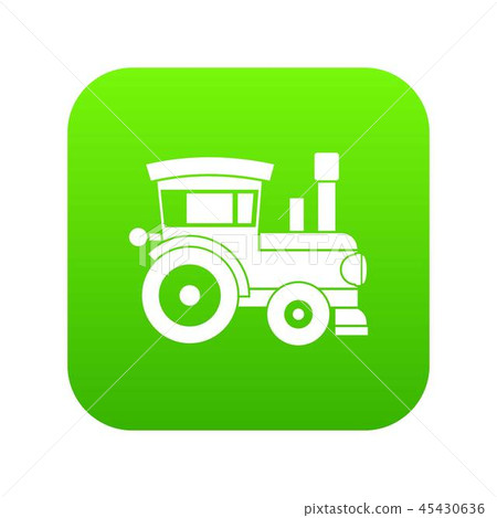 Toy train icon digital green 45430636