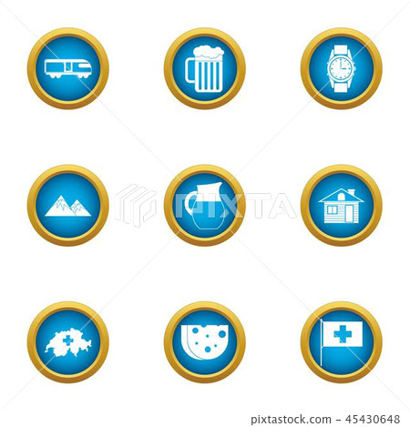 Mountain food icons set, flat style 45430648
