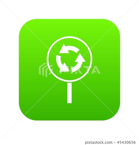 Circular motion road sign icon digital green Circular motion road sign icon digital green 45430656