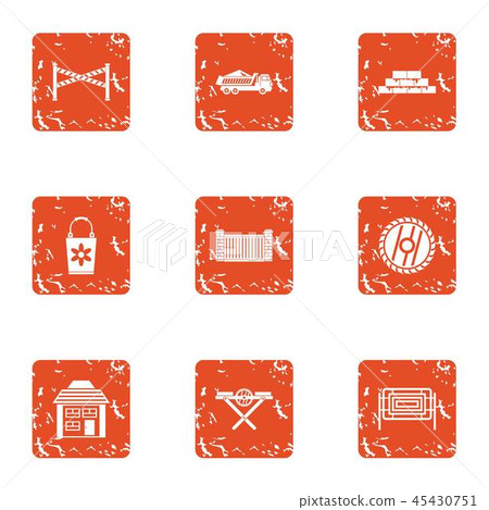 Slog icons set, grunge style Slog icons set, grunge style 45430751