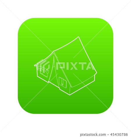 Tent icon green vector 45430786