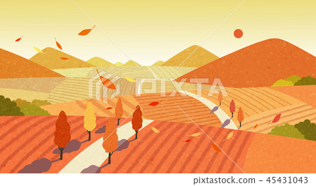 Beautiful autumn landscape colorful nature scenery vector illustration 008 Beautiful autumn landscape colorful nature scenery vector illustration 008 45431043