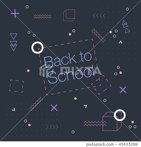 Back to school memphis style, modern banner  45433299