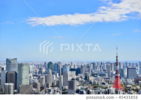 東京城市風景東京鐵塔 東京城市風景東京鐵塔 45433858