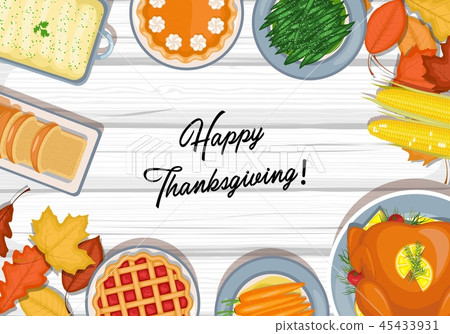 Thanksgiving dinner table - Stock Illustration [45433931] - PIXTA