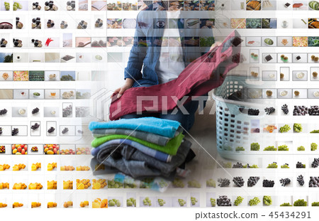 Woman doing housework 45434291