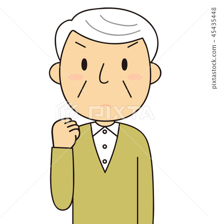 老人握緊拳頭爺爺 45435448