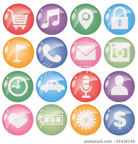 Mobile app icon set round Mobile app icon set round 45436149