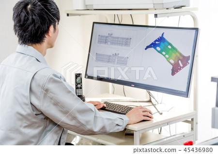 技師工作服3D CAD寬彎曲顯示 技師工作服3D CAD寬彎曲顯示 45436980