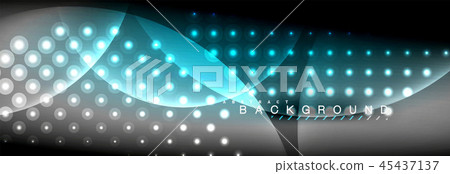 Vector blurred neon glowing circles with flowing and liquid light concept, energy magic fantastic 45437137