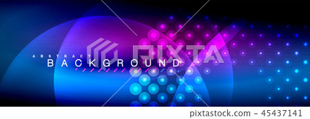 Vector blurred neon glowing circles with flowing and liquid light concept, energy magic fantastic 45437141