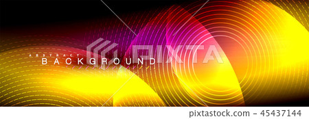 Vector blurred neon glowing circles with flowing and liquid light concept, energy magic fantastic 45437144