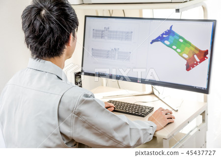 技師工作服3D CAD寬彎曲顯示 45437727