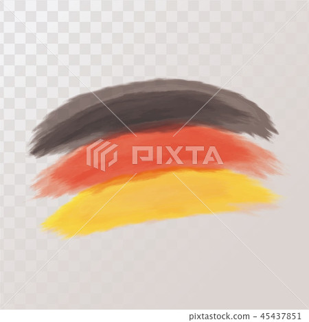 German flag concept in watercolor. Isolated on transparent background. Vector illustration. 45437851