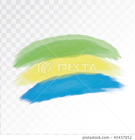 Flag of Gabon in watercolor. Isolated on transparent background. Vector illustration. Flag of Gabon in watercolor. Isolated on transparent background. Vector illustration. 45437852