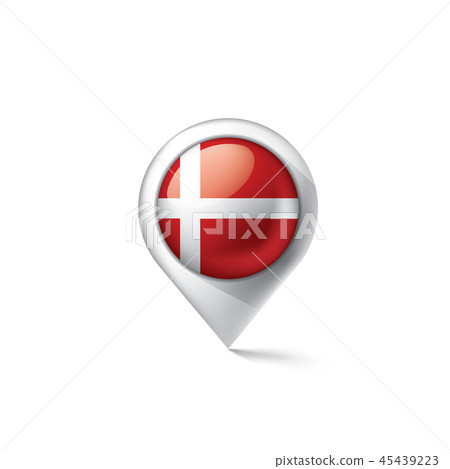 Denmark flag, vector illustration on a white background 45439223