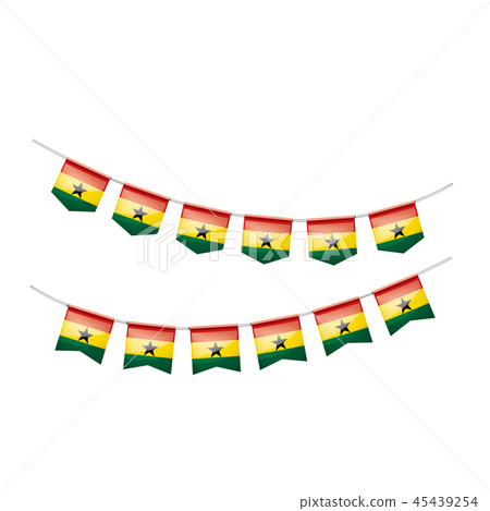 Ghana flag, vector illustration on a white background 45439254