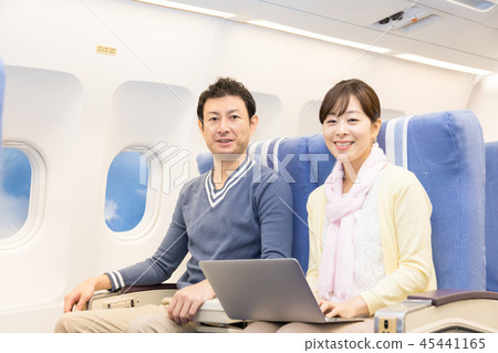 飛機飛行旅行夫婦 45441165