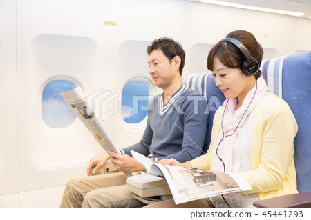 飛機飛行旅行夫婦 45441293