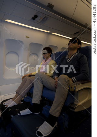 飛機飛行旅行夫婦睡覺眼罩黑暗經濟綜合症拖鞋 45441298