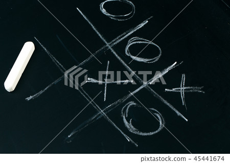 tic tac toe chalk on a school blackboard dark tic tac toe chalk on a school blackboard dark 45441674