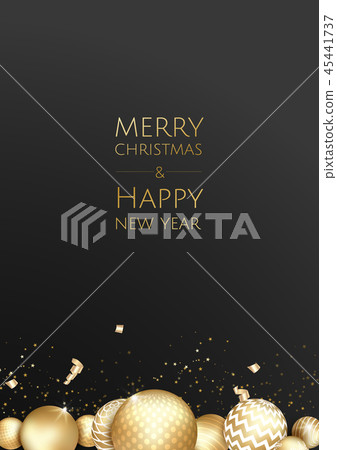 Banner with vector christmas gold balls Banner with vector christmas gold balls 45441737