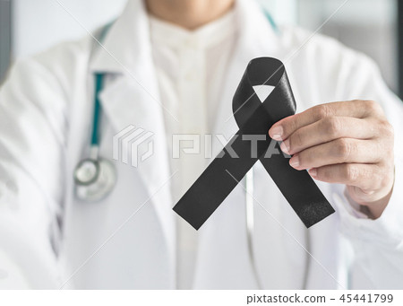 Black ribbon awareness for Melanoma skin cancer Black ribbon awareness for Melanoma skin cancer 45441799
