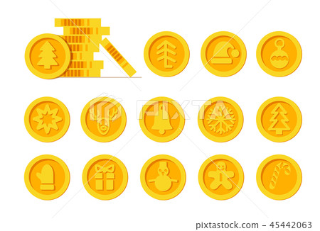 Christmas Cryptocurrency logo set - Santa Claus hat, bell, gingerbread man, ball, deer, snowman Christmas Cryptocurrency logo set - Santa Claus hat, bell, gingerbread man, ball, deer, snowman 45442063
