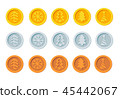 Cryptocurrency logo set for Christmas Fairs and Markets. Santa Claus crypto currency Christmas 45442067