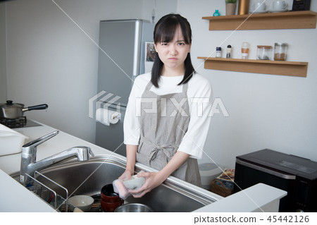 Young housewife disgusted with washes Young housewife disgusted with washes 45442126