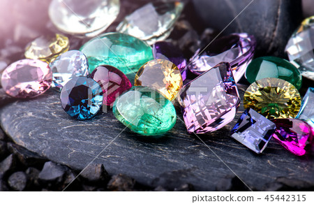 Gemstones collection jewelry set. Gemstones collection jewelry set. 45442315