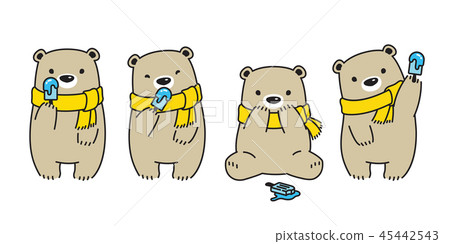 Bear vector Polar Bear ice cream character cartoon 45442543