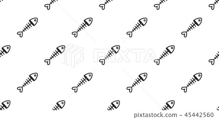 fish seamless pattern vector salmon fish bone  45442560