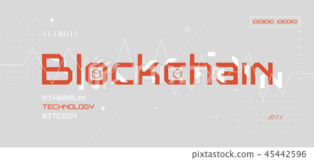 Blockchain network vector, digital technology  45442596