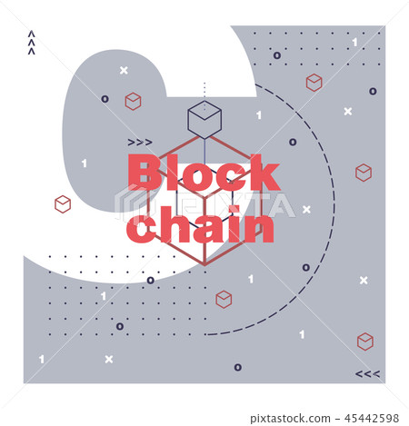 Blockchain network vector, digital technology  45442598