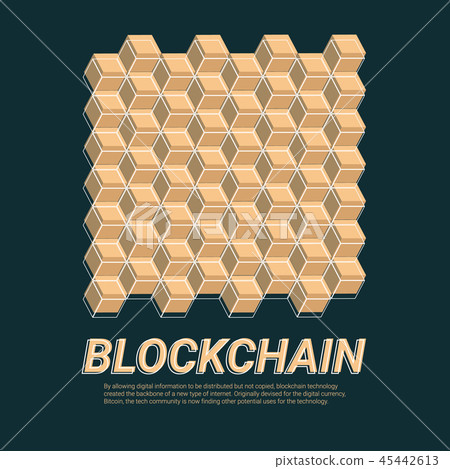3d Blockchain networks concept, digital technology 45442613