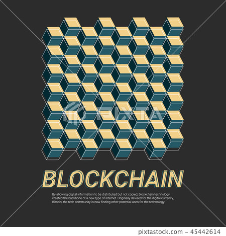 3d Blockchain networks concept, digital technology 45442614