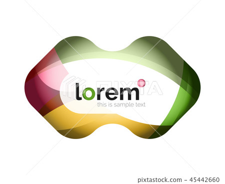 Geometric abstract business icon template, smooth shape 45442660