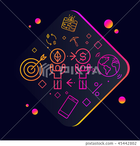 Ethereum cryptocurrency network technology vector 45442802